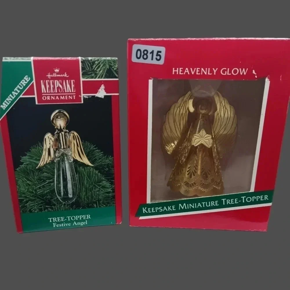 Hallmark miniature tree top set of 2 christmas ornaments